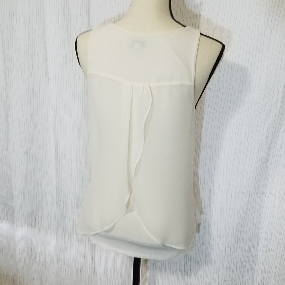 EXPRESS WHITE SLEEVELESS RHINESTONE TANK TOP SMALL - Picture 6 of 7